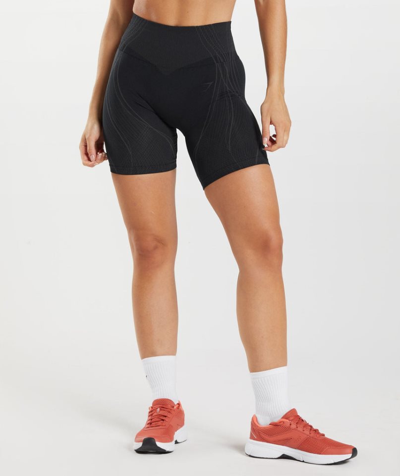 Szorty Gymshark Apex Seamless Damskie Czarne | PL 520BCV